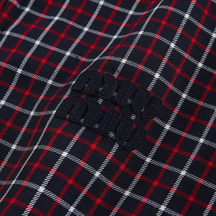 miu mi* 24fw 체크 라펠 자켓