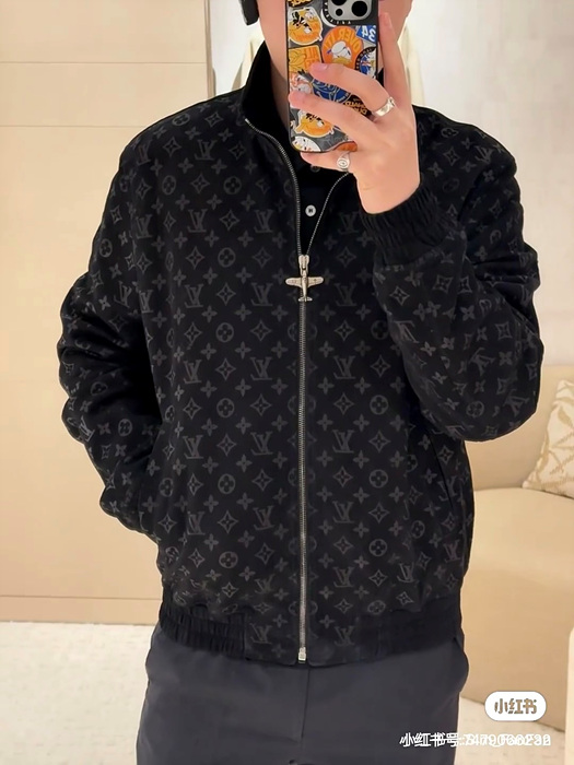 lv 모노그램 디보스드 레더 트랙수트 자켓