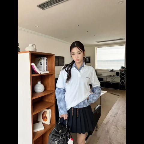 miu mi* 니트 카라 반팔 (공용)
